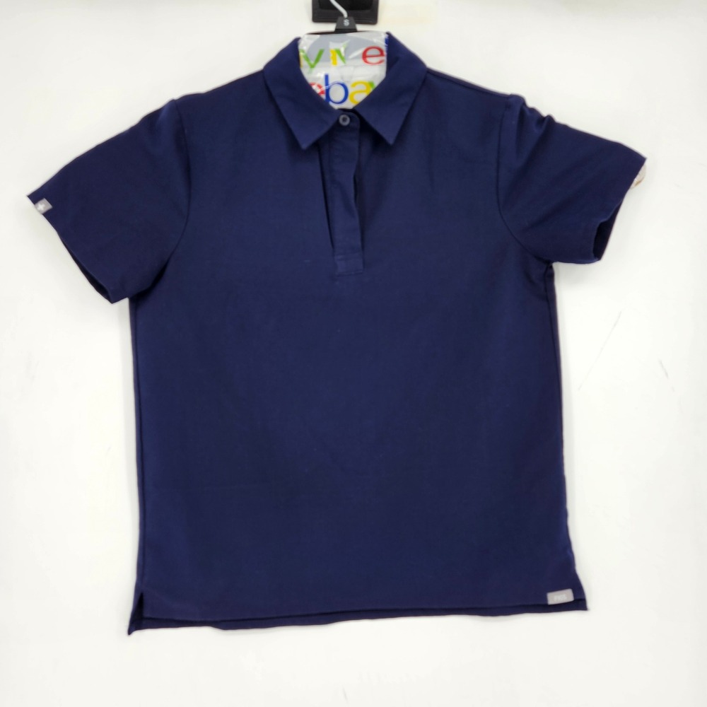 Figs Scrub Top Womens Small Nala Polo One Pocket Blue Short Sleeve